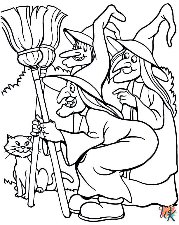 coloriage Sorcière  à imprimer pour enfant de 8 ans