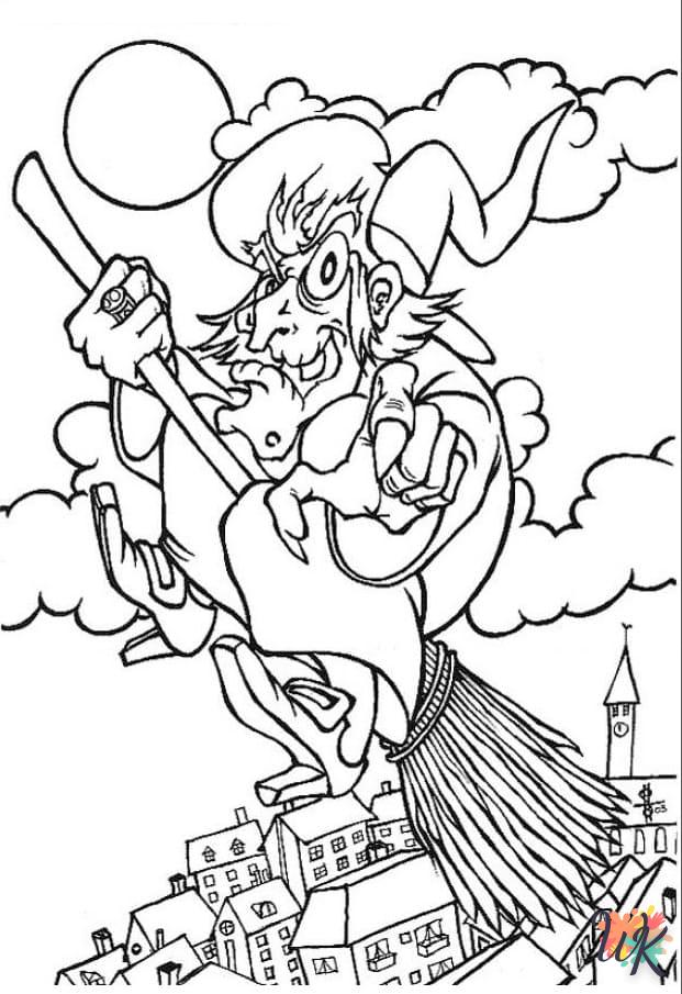 image de coloriage Sorcière  pour enfant