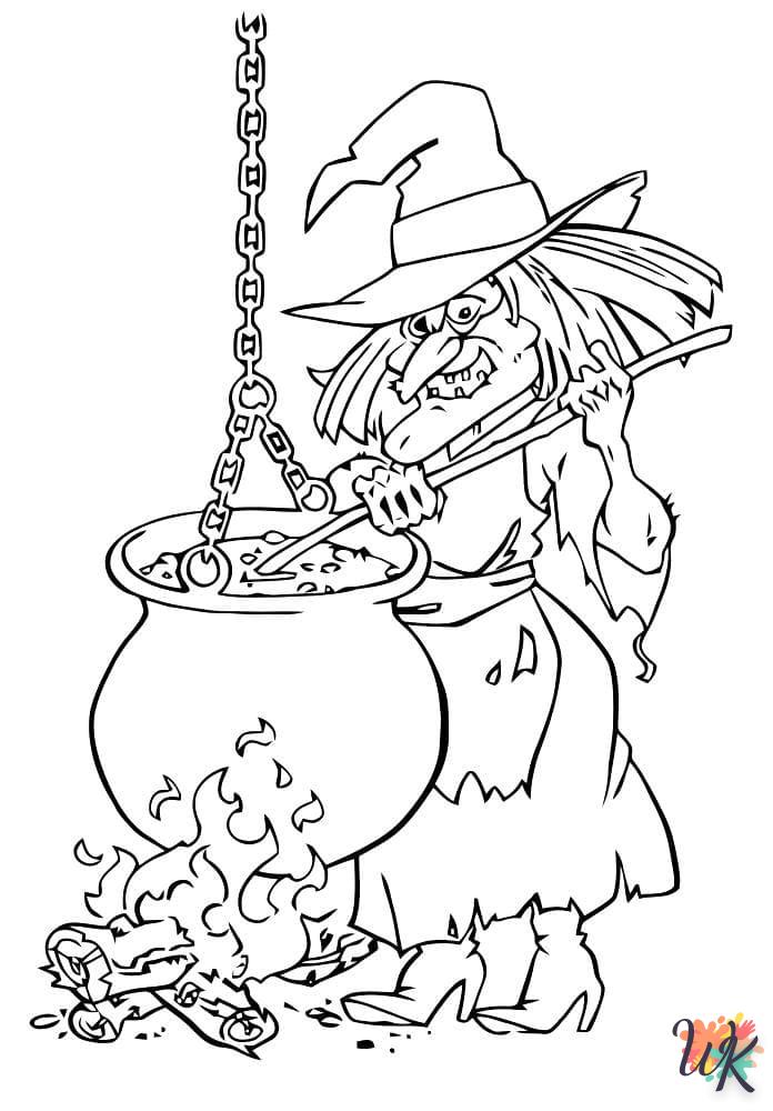 coloriage Sorcière  enfant à imprimer gratuit