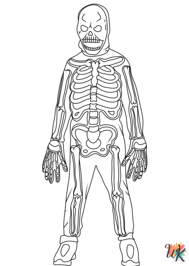 imprimer coloriage Squelette  pour enfant