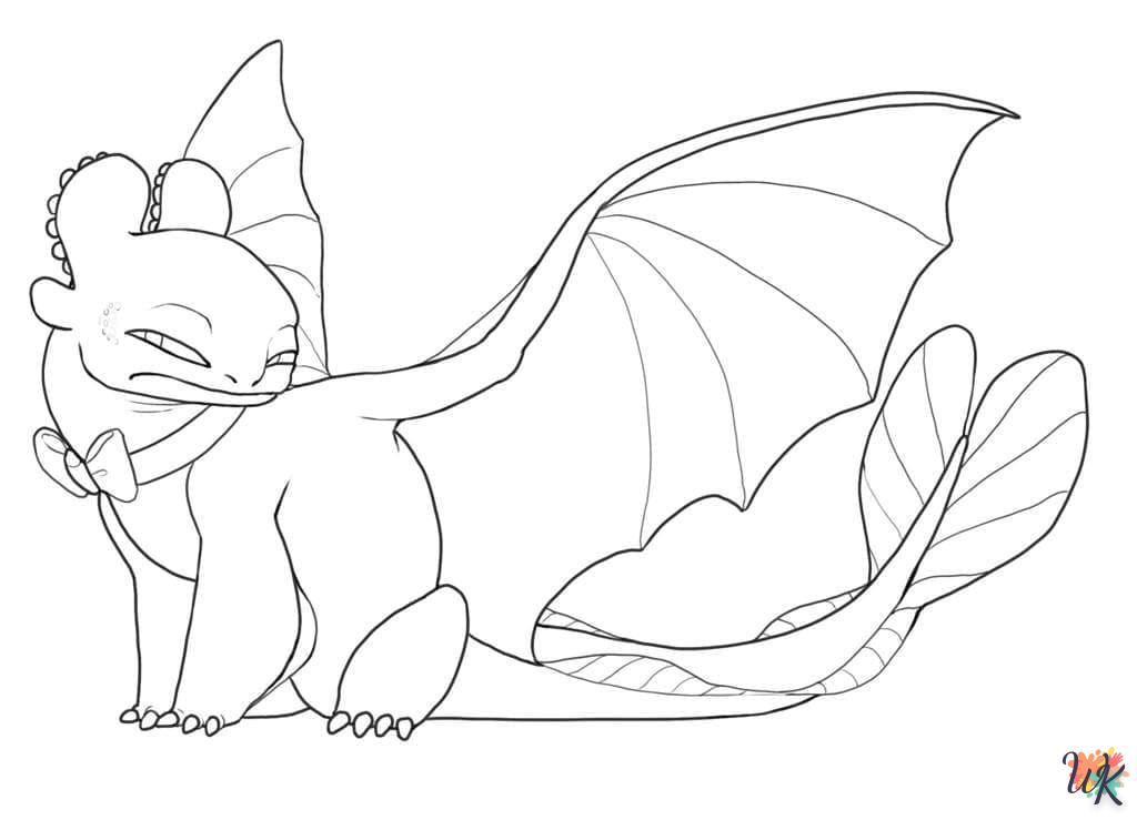 image de coloriage Toothless  pour enfant