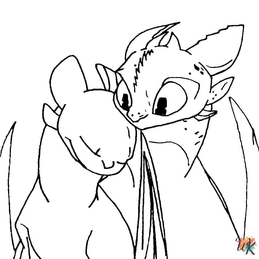 coloriage Toothless  à imprimer pour enfant de 8 ans