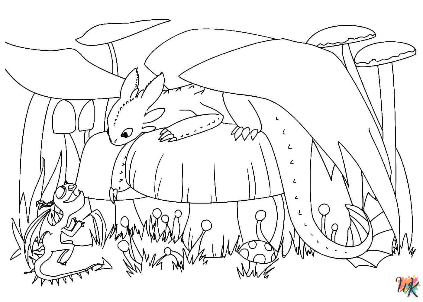 coloriage Toothless  à imprimer pdf gratuit