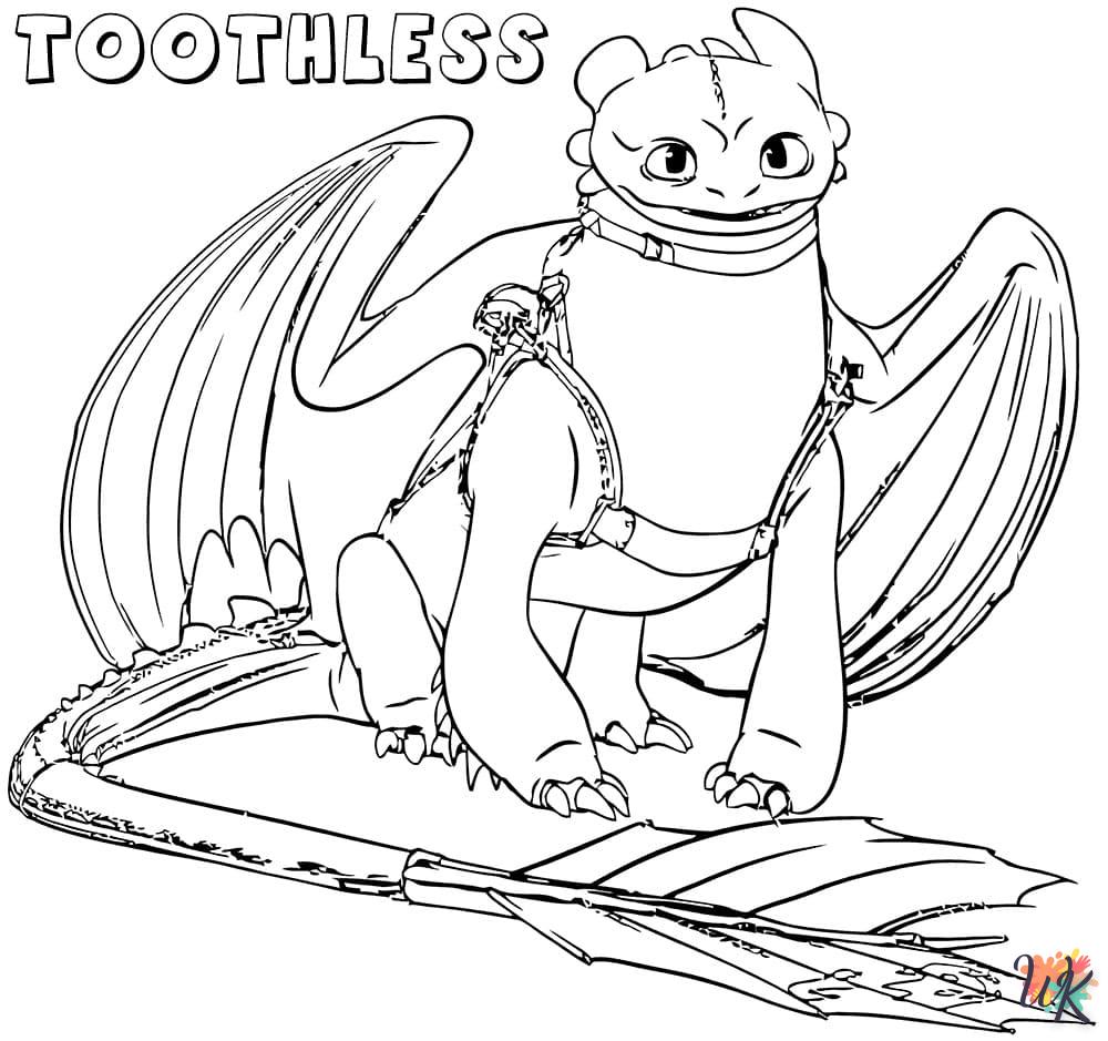 coloriage Toothless  enfant 5 ans à imprimer