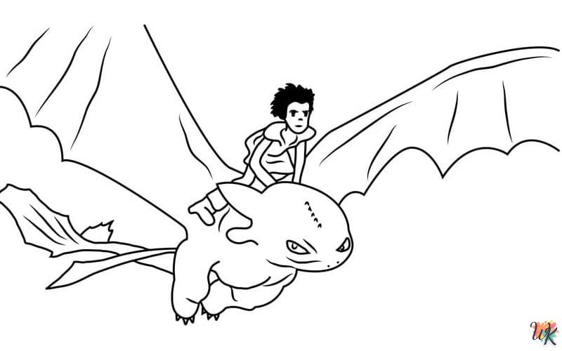 coloriage Toothless  automne en ligne gratuit à imprimer 1