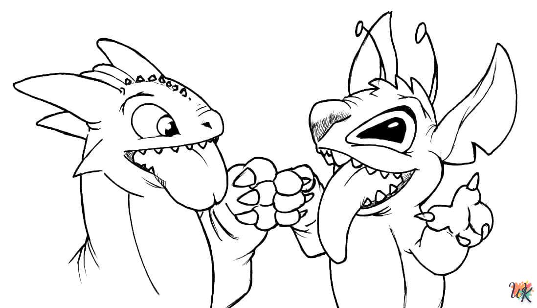 coloriage Toothless  a colorier en ligne gratuitement