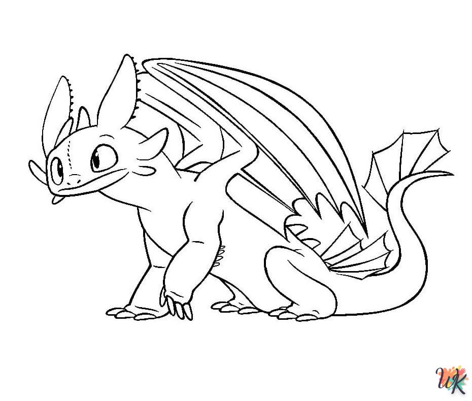 coloriage Toothless  en ligne pour bebe de 2 ans