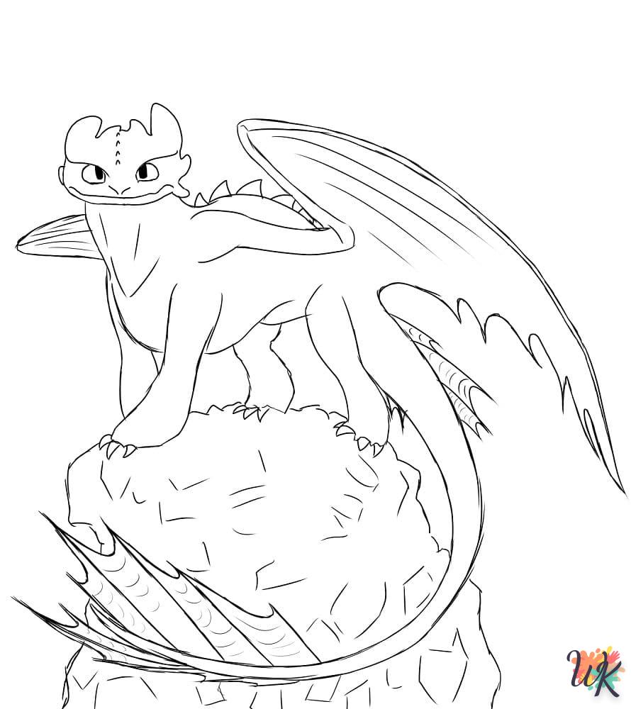 coloriage Toothless  à imprimer kawaii