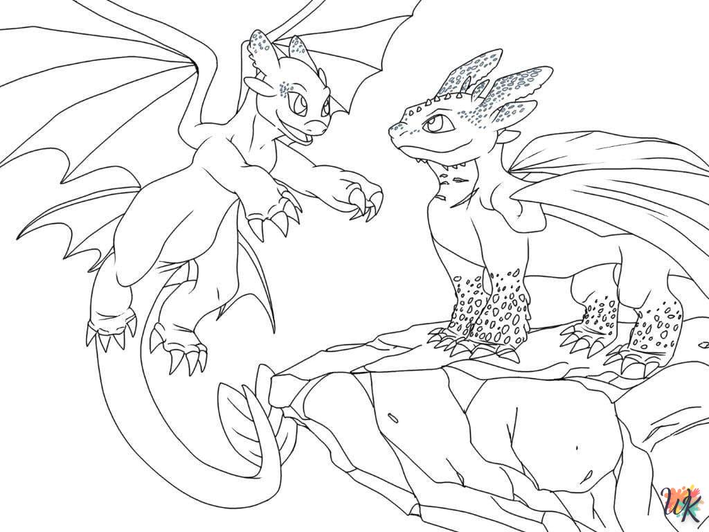 coloriage Toothless  à imprimer pour enfant de 12 ans