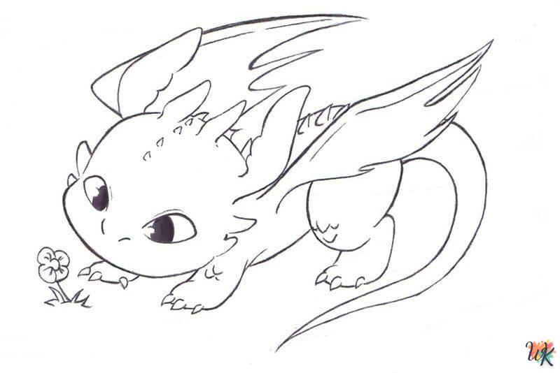 coloriage Toothless  enfant à imprimer