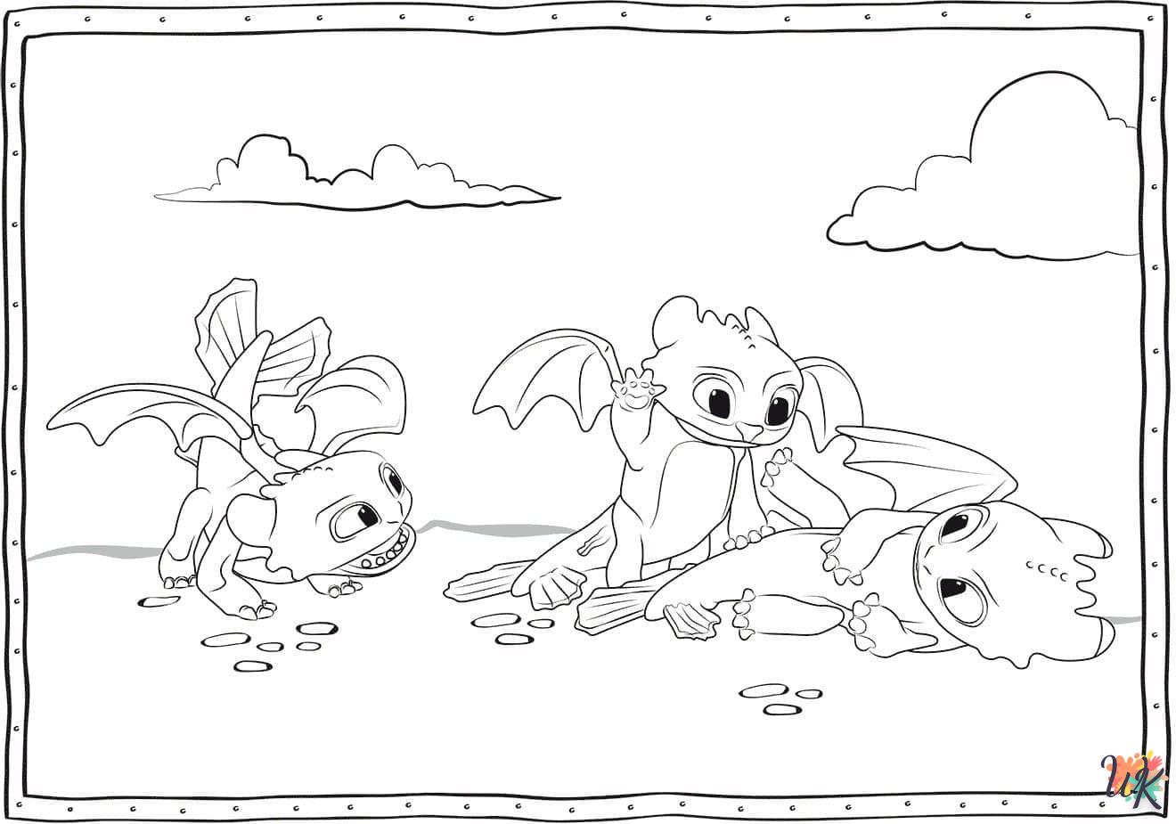 coloriage Toothless  à imprimer gratuitement