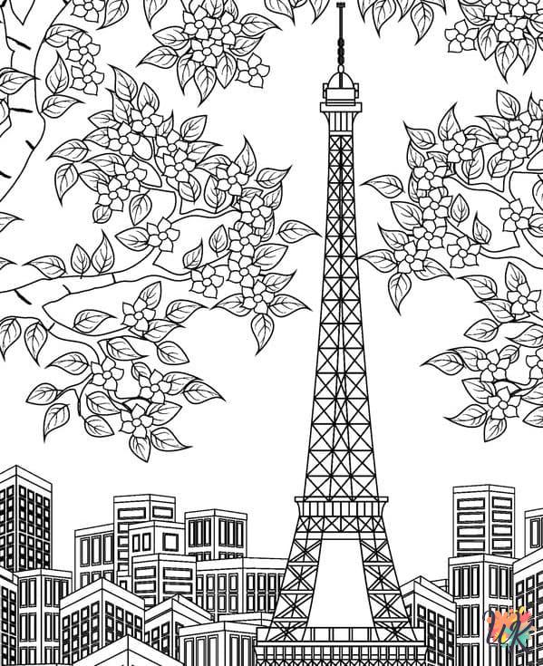 coloriage Tour Eiffel  a imprimer enfant 10 ans