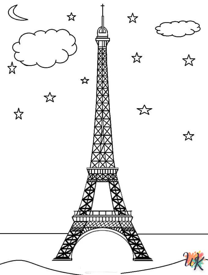 coloriage Tour Eiffel  pour primaire 3