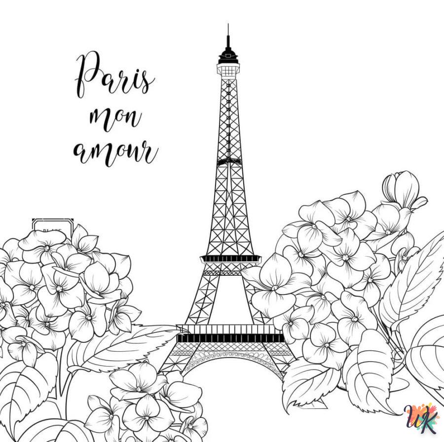 coloriage Tour Eiffel  à imprimer pour enfant de 9 ans