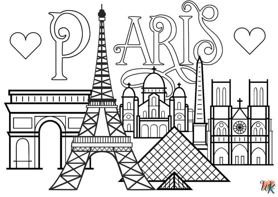 coloriage Tour Eiffel  en ligne pour enfant