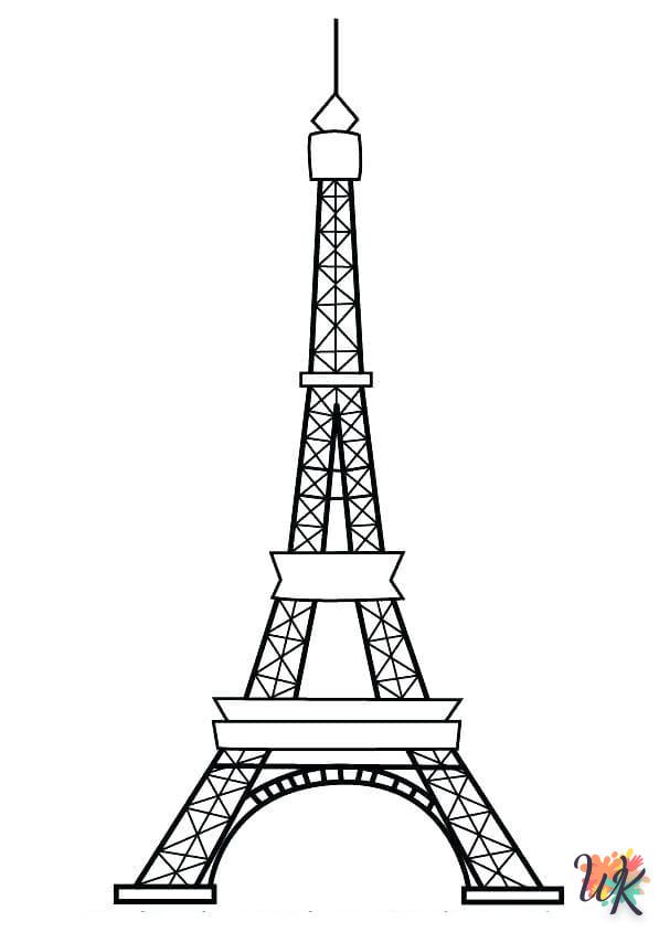 coloriage Tour Eiffel  pour primaire 2