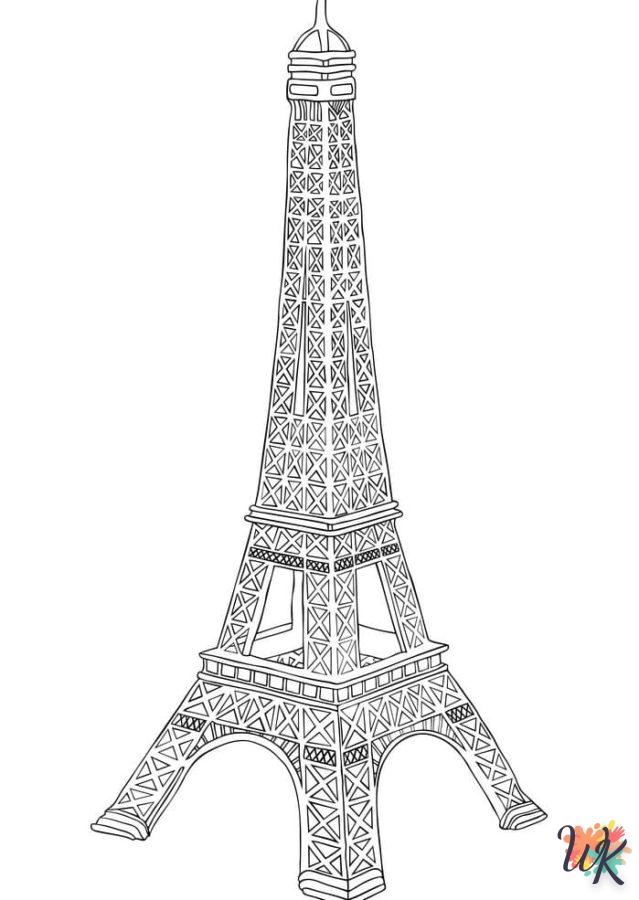 coloriage Tour Eiffel  enfant 6 ans à imprimer