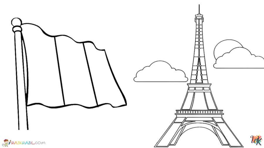 coloriage Tour Eiffel  en ligne pour bebe de 2 ans