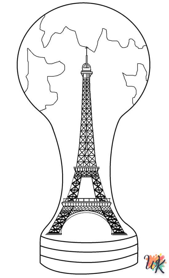 coloriage Tour Eiffel  enfant a imprimer