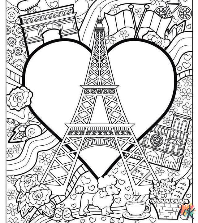 coloriage Tour Eiffel  enfant 7 ans a imprimer