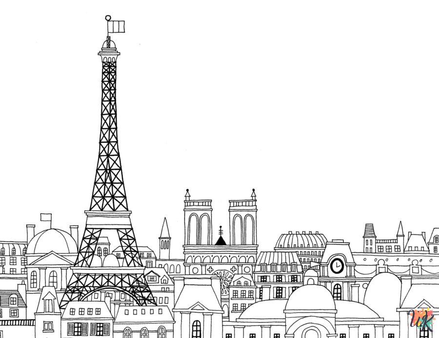 coloriage Tour Eiffel  à imprimer pour enfant de 3 ans 2