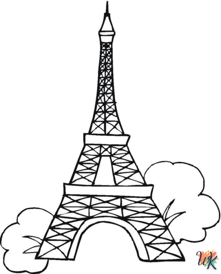 coloriage Tour Eiffel  pour enfants à imprimer