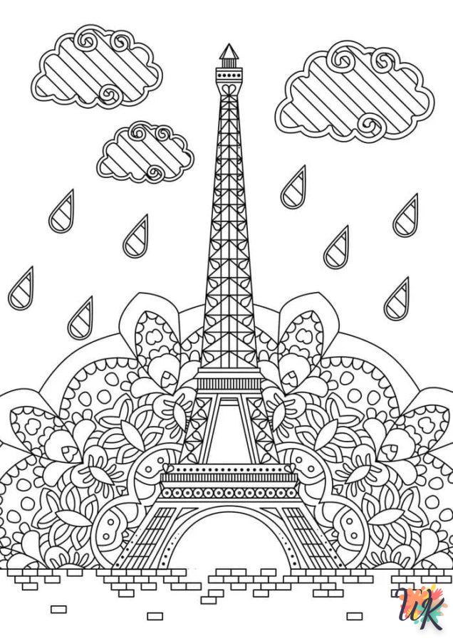 coloriage Tour Eiffel  pour bebe a imprimer 1