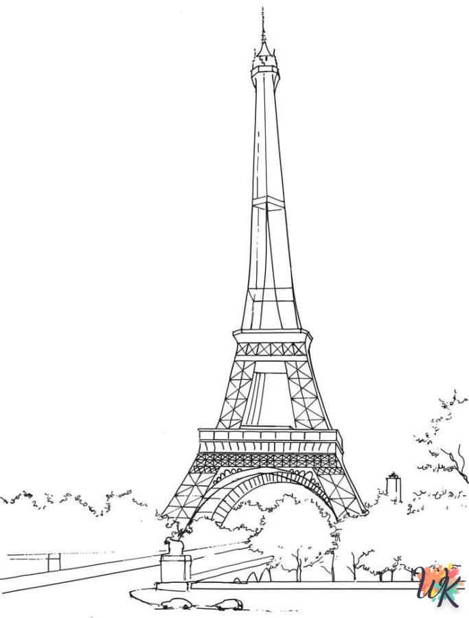 coloriage Tour Eiffel  pour enfant a imprimer gratuit