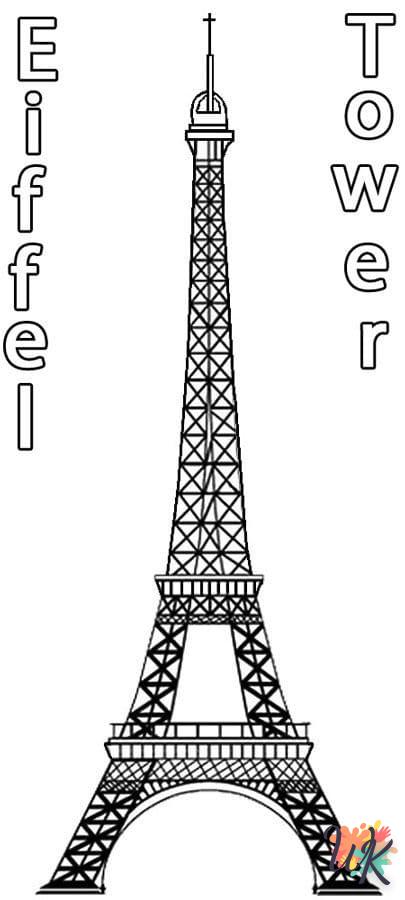 coloriage Tour Eiffel  pour lutter contre le stress