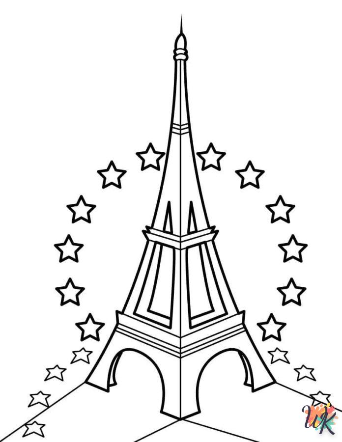 coloriage Tour Eiffel  à imprimer pour enfant de 3 ans 1