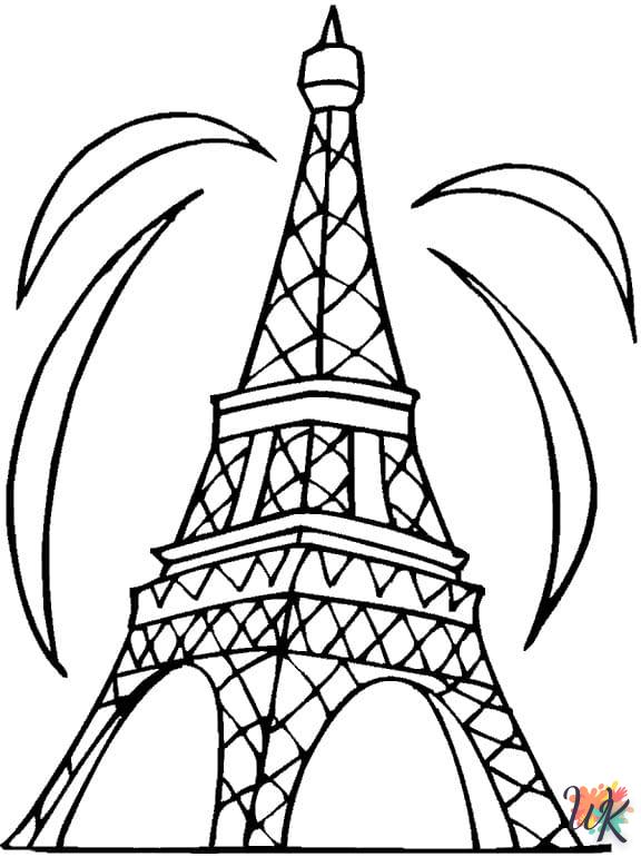 coloriage Tour Eiffel  bebe animaux a imprimer gratuit