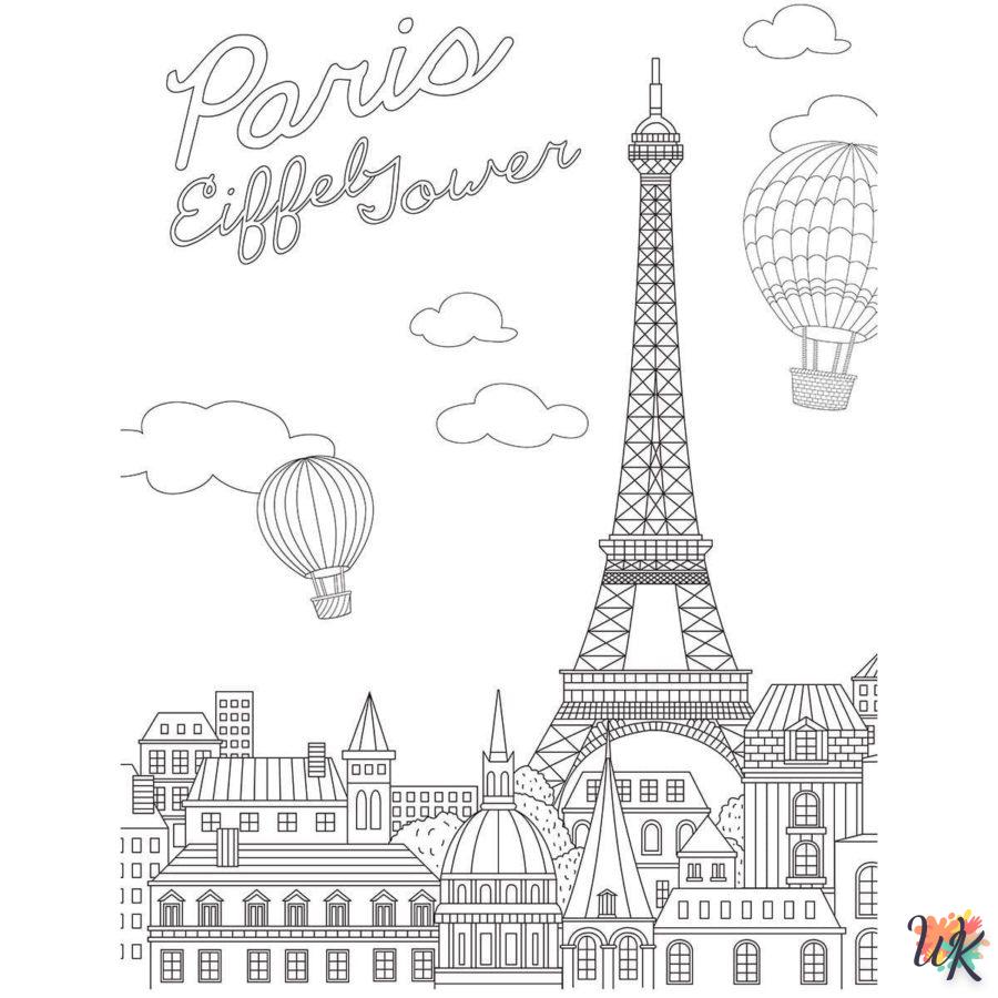 coloriage Tour Eiffel  pour bebe a imprimer