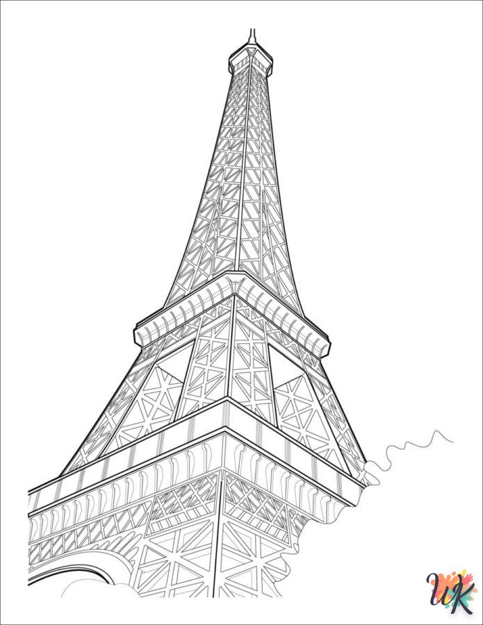 coloriage Tour Eiffel  à imprimer pour enfant de 12 ans