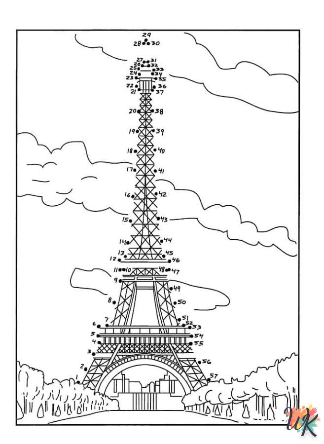 coloriage Tour Eiffel  en ligne à imprimer