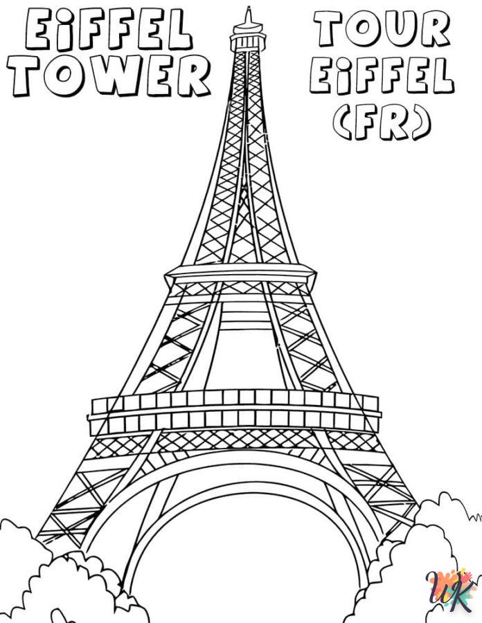 coloriage Tour Eiffel  enfant 5 ans à imprimer