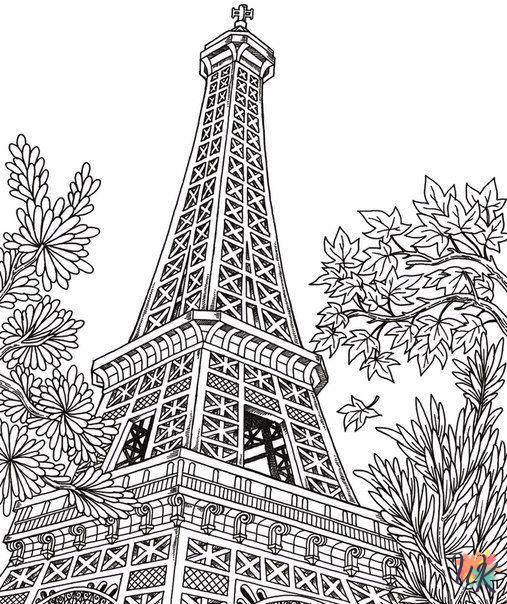 coloriage Tour Eiffel  pour primaire