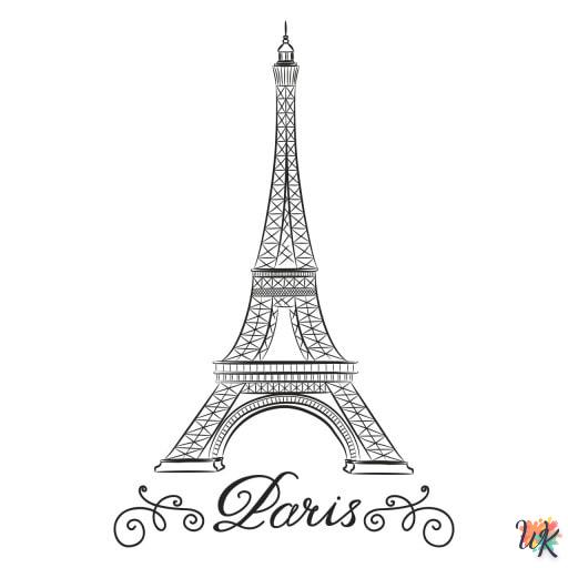 coloriage Tour Eiffel  pour enfants a imprimer 1