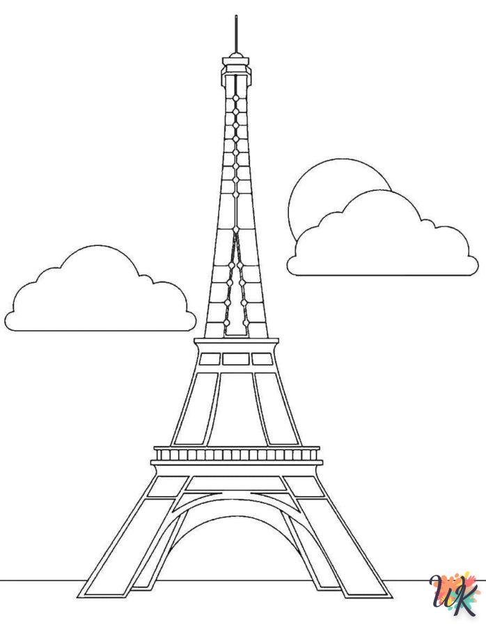 coloriage Tour Eiffel  gratuit a imprimer