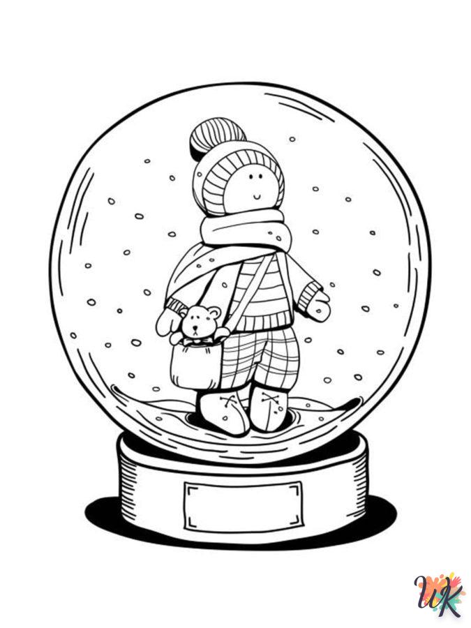 coloriage Une Boule à Neige  à imprimer pour enfant de 9 ans