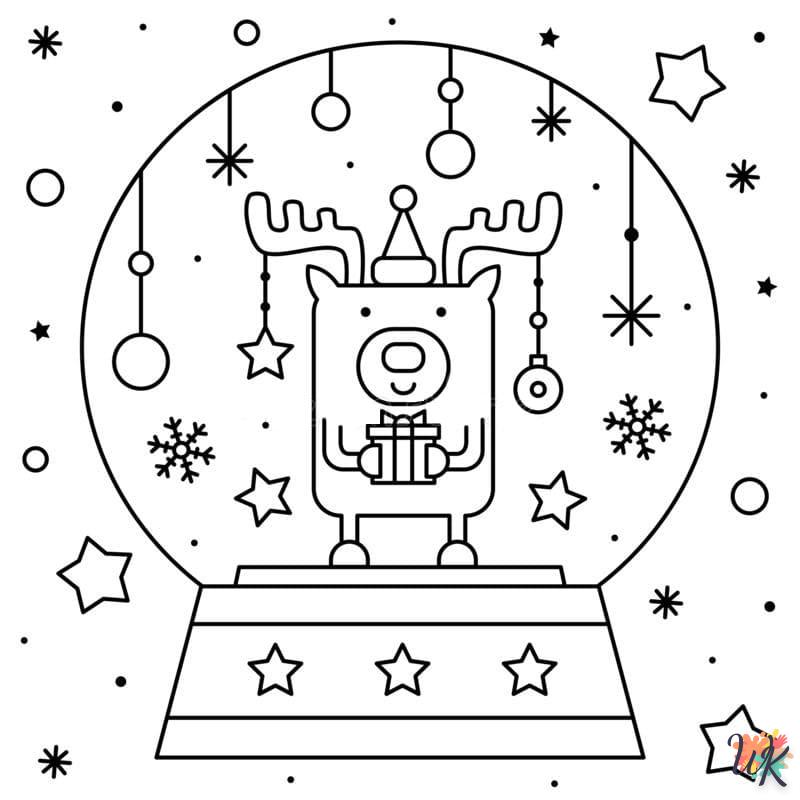 coloriage Une Boule à Neige  licorne en ligne gratuit à imprimer 1