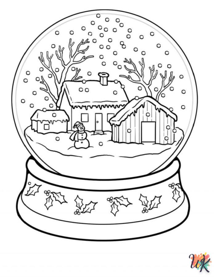 coloriage Une Boule à Neige  à imprimer pour enfant de 4 ans