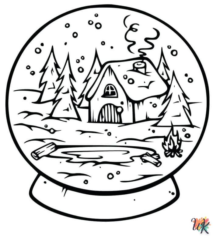 coloriage Une Boule à Neige  à imprimer pour enfant de 2 ans