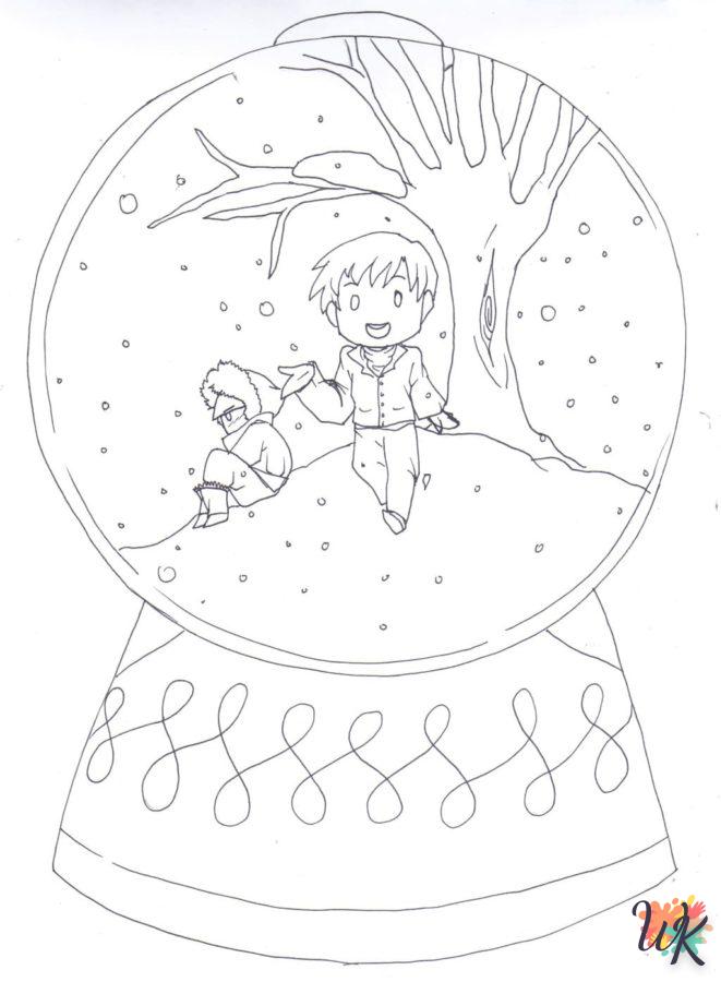 image de coloriage Une Boule à Neige  pour enfant