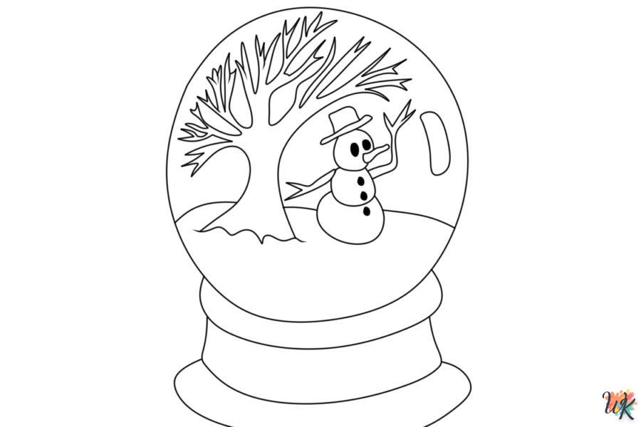 coloriage Une Boule à Neige  gratuit pour enfants