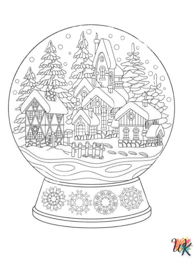 coloriage Une Boule à Neige  à imprimer pour enfant de 8 ans