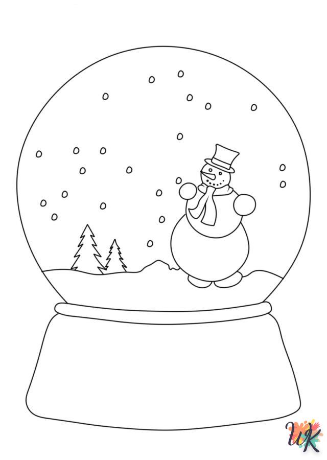 coloriage Une Boule à Neige  gratuit a imprimer