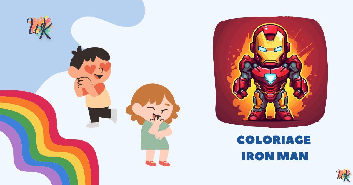 Coloriage Iron Man grand super héros gratuit à imprimer