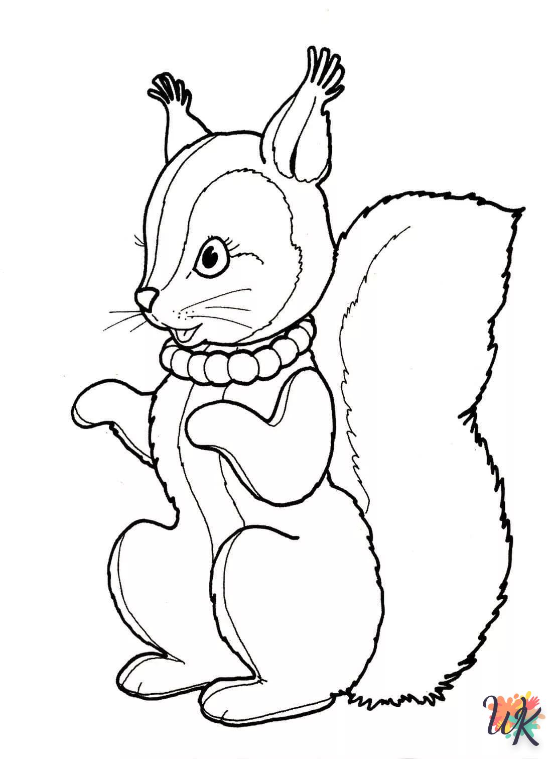 coloriage Écureuil  en ligne pour bebe de 2 ans