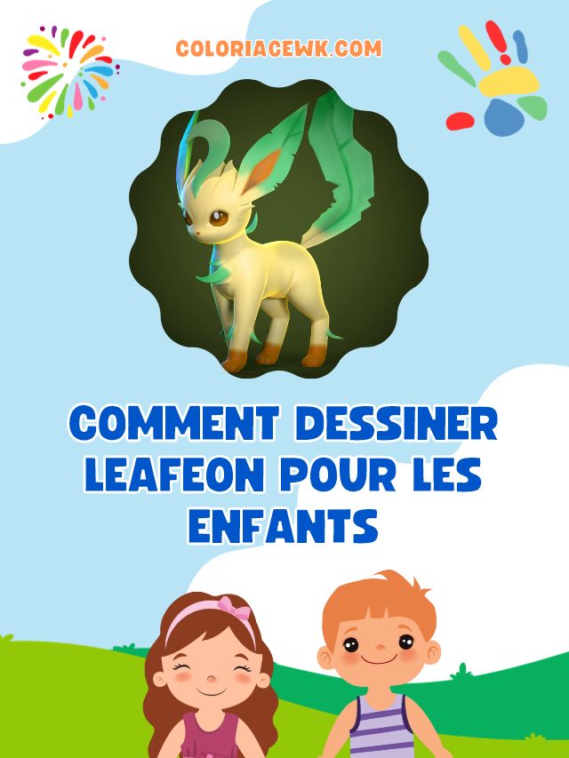 How to draw Leafeon for kids