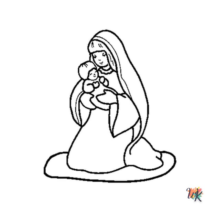 Coloriage Marie, la mère de Jésus 